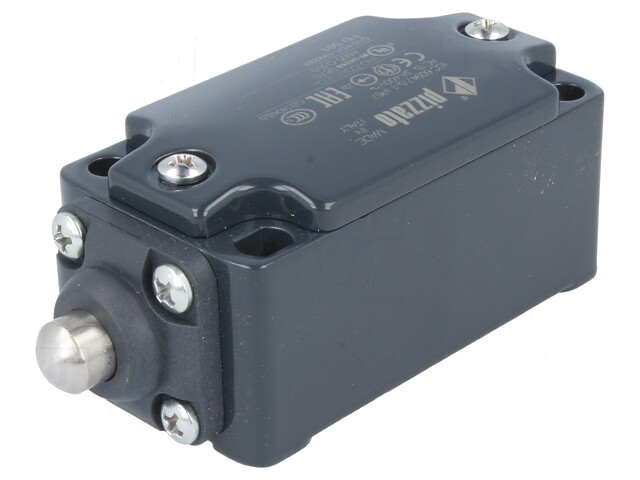 Eindschakelaar; pin Ø10mm; NO + NC; 10A; max.500VAC; max.250VDC Eindschakelaar; pin Ø10mm; NO + NC; 10A; max.500VAC; max.250VDC